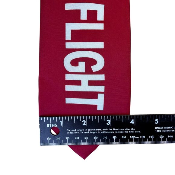 Museum Artifacts Mens Red Silk Neck Tie "Remove Before Flight" Print Handmade - Picture 8 of 8